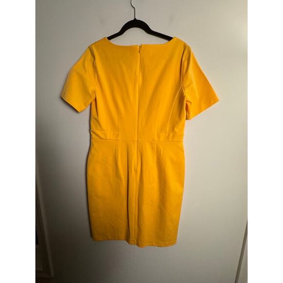 Ann Taylor Yellow Scoop Neck Short Sleeve Sheath Dress in 12 Tall NWOT - Picture 9 of 10